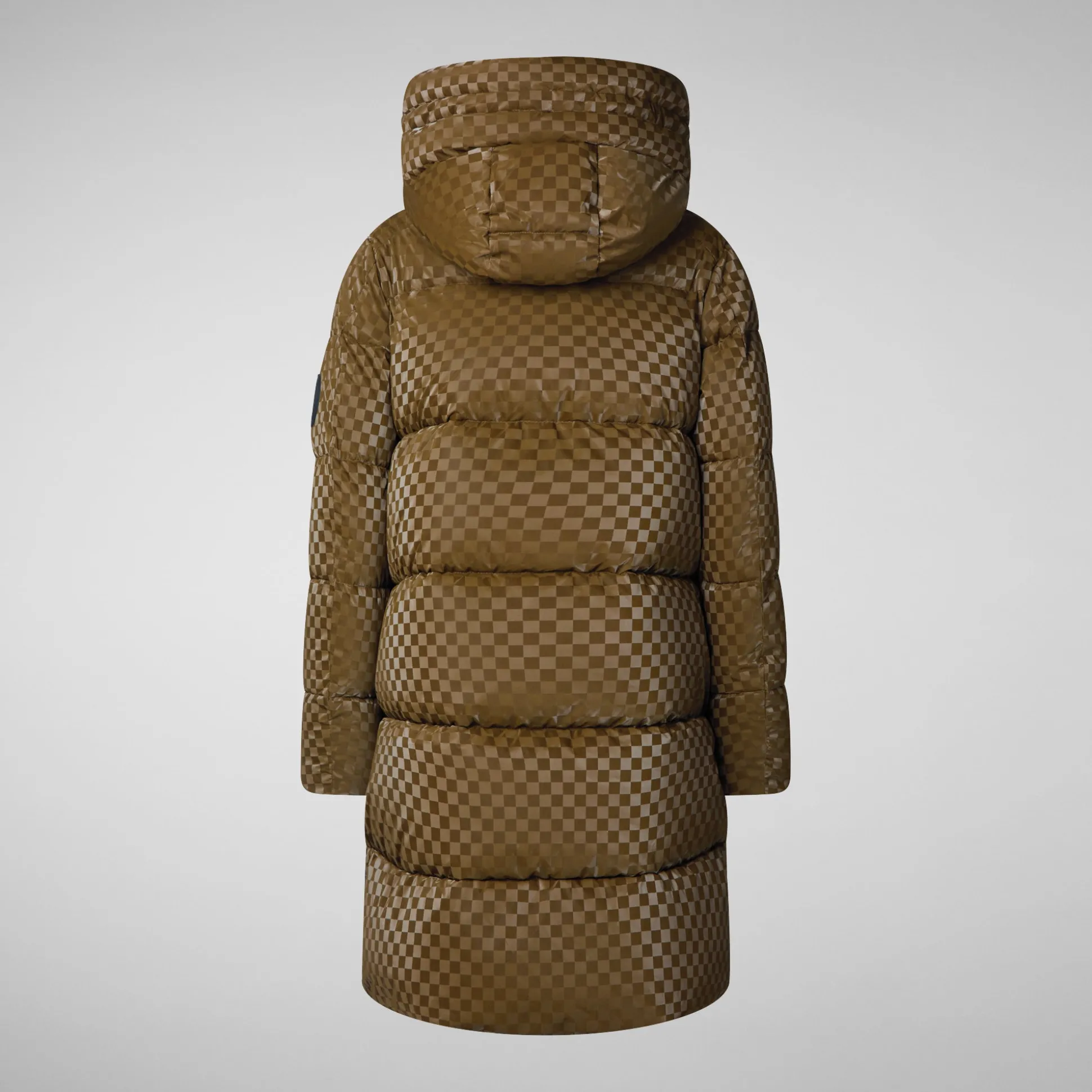 Women's Amaranta Hooded Animal free Puffer Coat in Bark Green