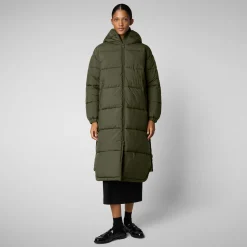 WoMen's animal free Puffer jacket Halesia in land green