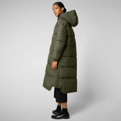 WoMen's animal free Puffer jacket Halesia in land green