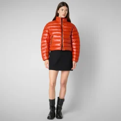 Women's animal free Puffer myra in maple orange