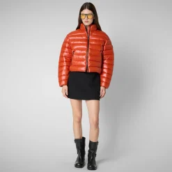 Women's animal free Puffer myra in maple orange