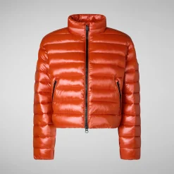 Women's animal free Puffer myra in maple orange
