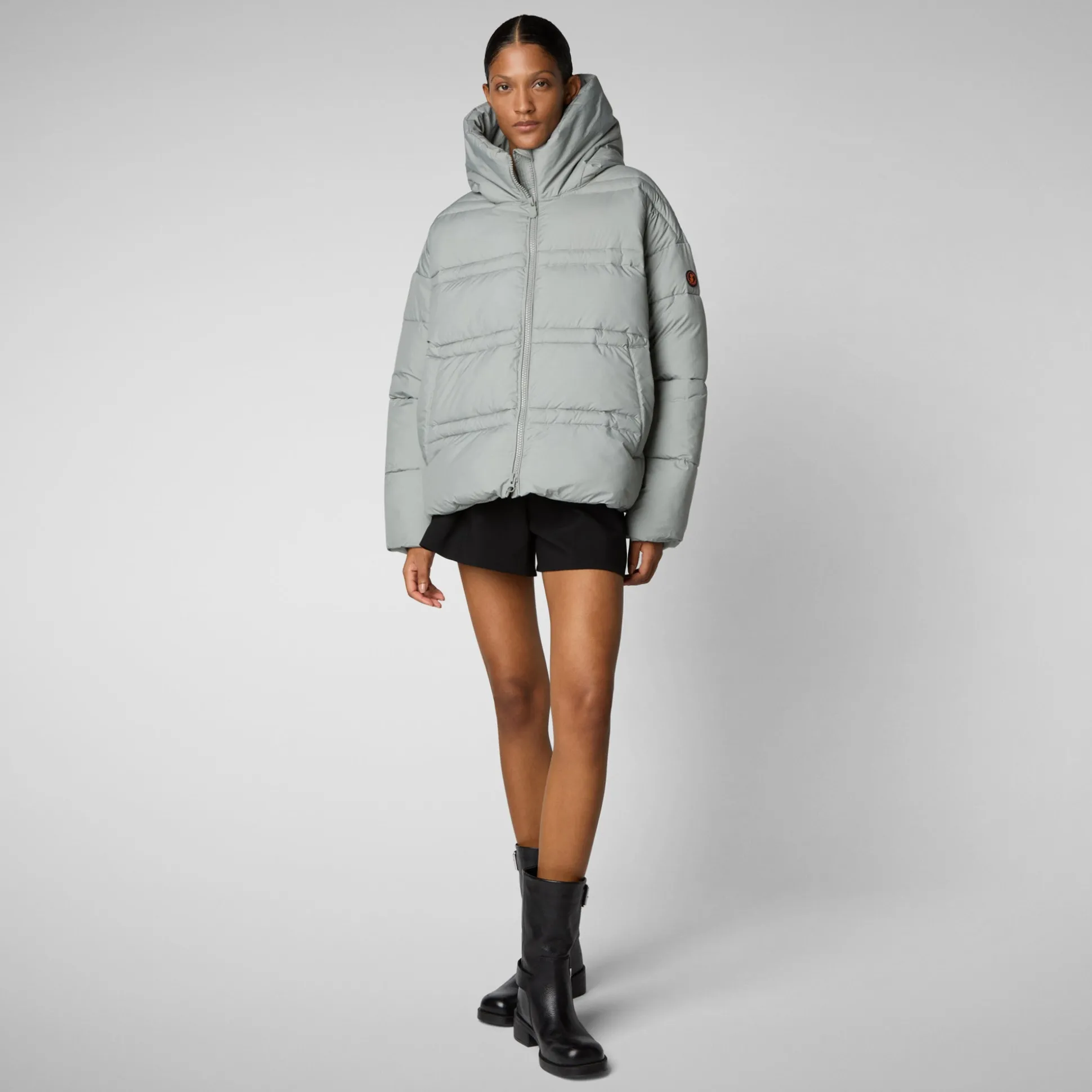 Women's animal free puffer jacket keri in wolf grey