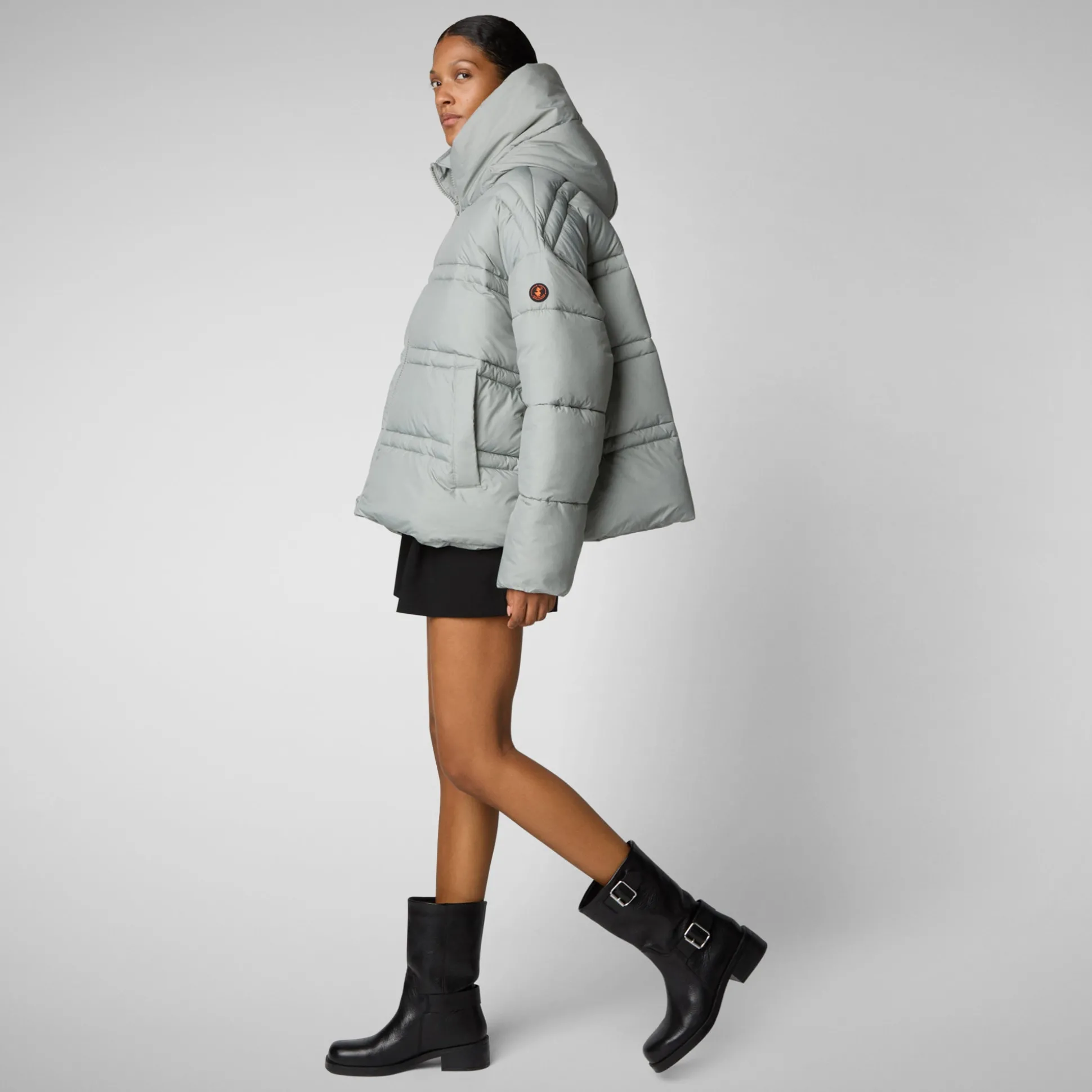 Women's animal free puffer jacket keri in wolf grey
