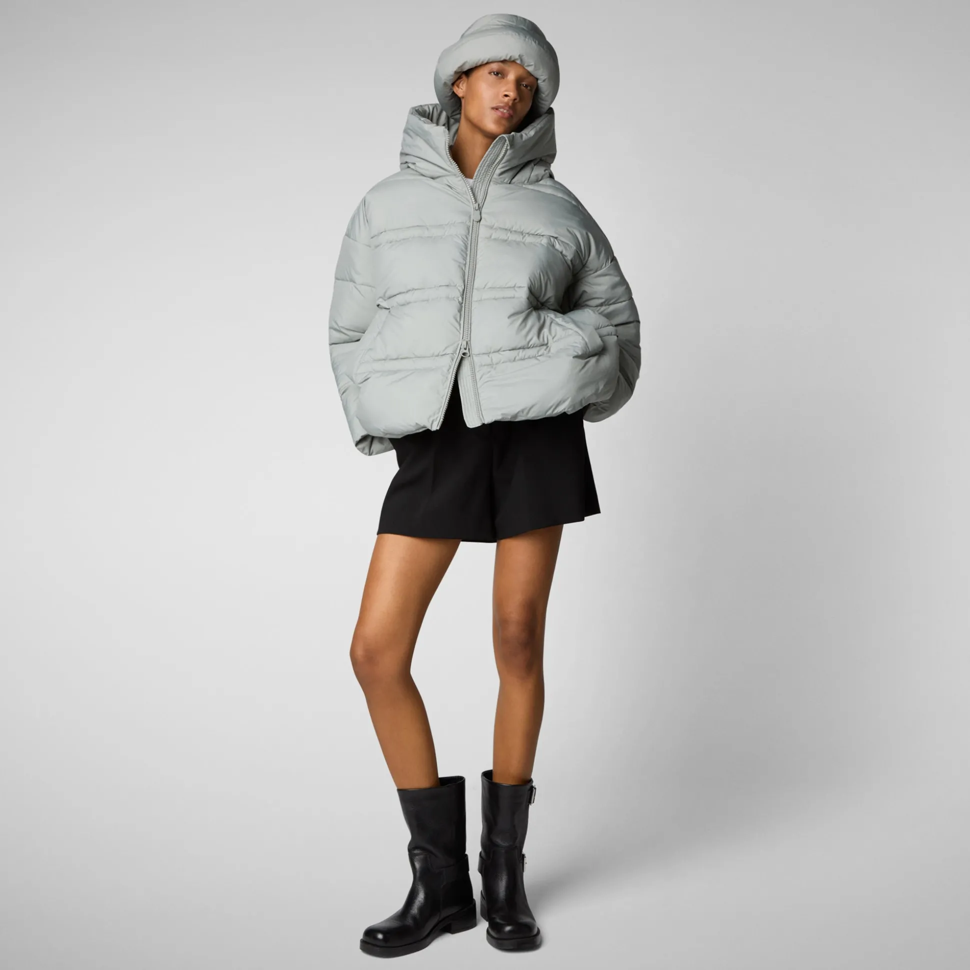 Women's animal free puffer jacket keri in wolf grey