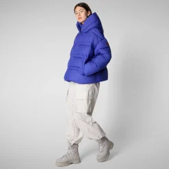 Women's animal free puffer jacket keri in gentian blue