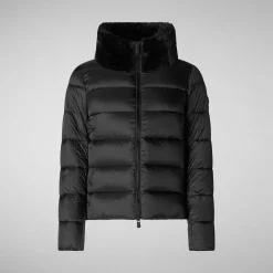 Women's animal free Puffer jacket mei in black