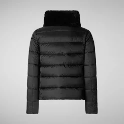 Women's animal free Puffer jacket mei in black