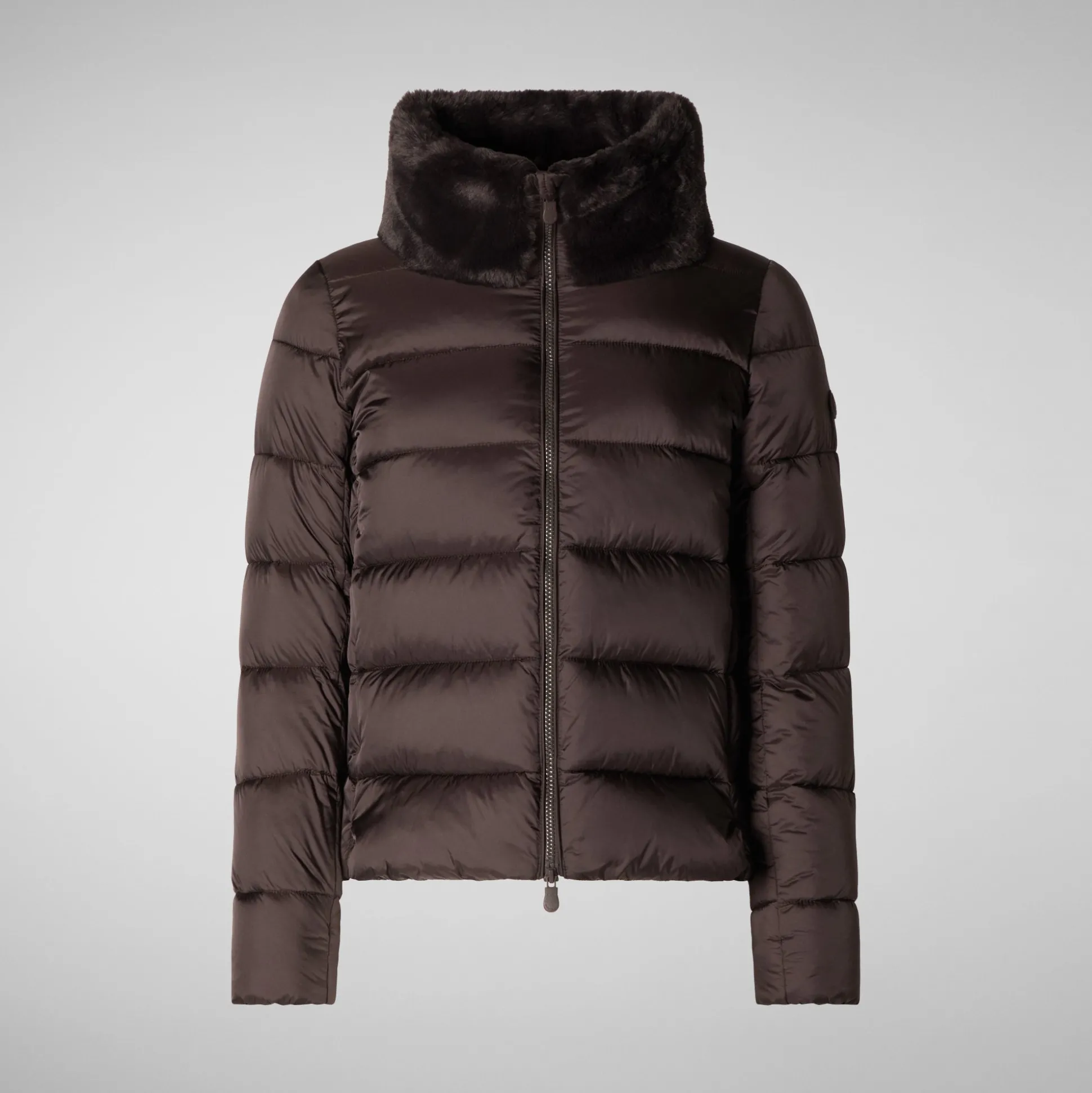 Women's animal free Puffer jacket mei in brown black