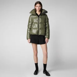 Women's Animal free Puffer Jacket Isla in laurel green
