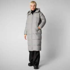 Women's animal free Puffer jacket Janis in wolf grey