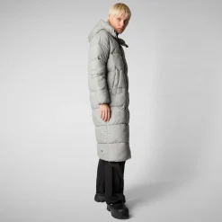 Women's animal free Puffer jacket Janis in wolf grey