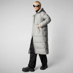 Women's animal free Puffer jacket Janis in wolf grey