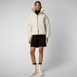 Women's animal free Puffer jacket Hina in rainy beige