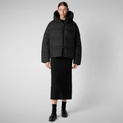Women's animal free puffer jacket keri in black