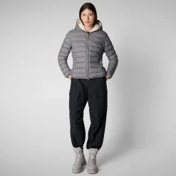 Women's  animal free Puffer jacket Ethel in mid grey