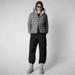 Women's animal free Puffer jacket Ethel in mid grey