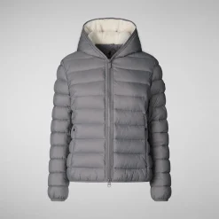 Women's animal free Puffer jacket Ethel in mid grey