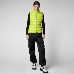 Women's Animal free Puffer Vest Lynn in lichen green