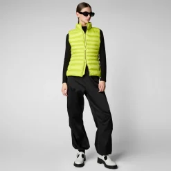 Women's Animal free Puffer Vest Lynn in lichen green