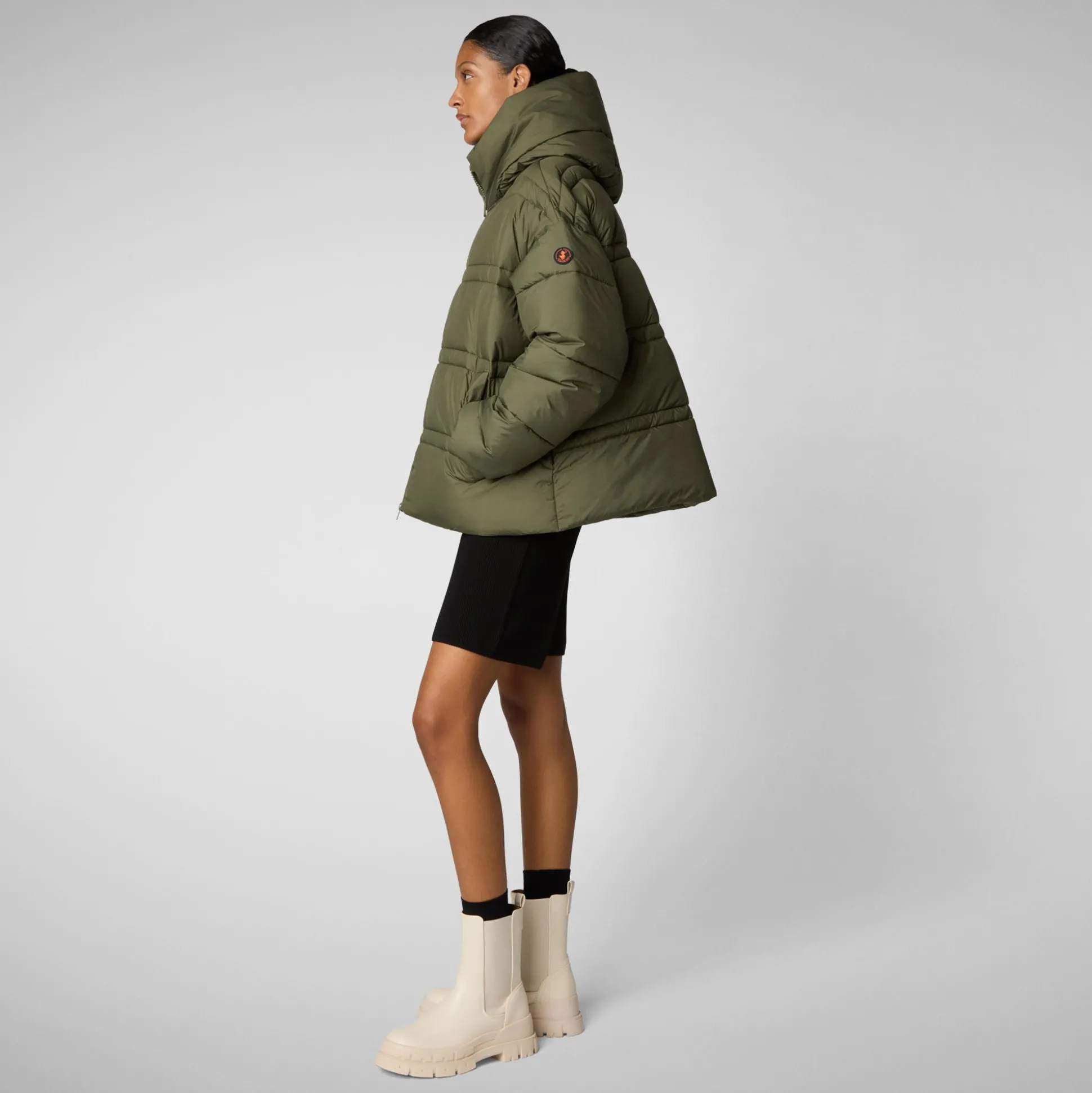 Women's animal free puffer jacket keri in sherwood green