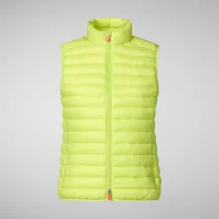 Women's Animal free Puffer Vest Charlotte in Lichen Green