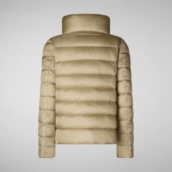 Women's Animal free Puffer Jacket Elsie in Wood Beige