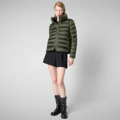Women's Animal free Puffer Jacket Elsie inPine Green
