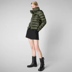 Women's Animal free Puffer Jacket Elsie inPine Green