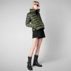 Women's Animal free Puffer Jacket Elsie inPine Green