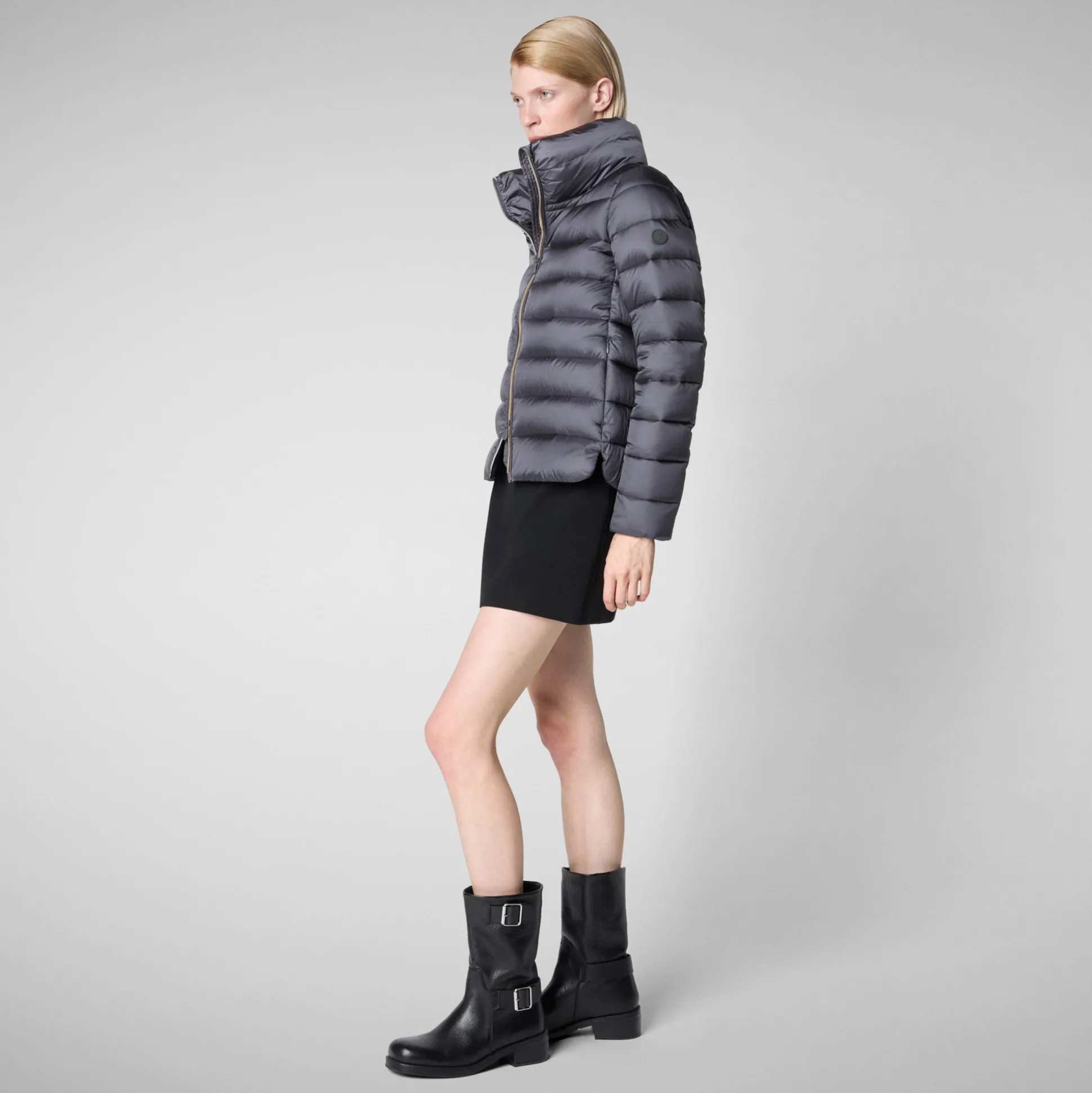 Women's Animal free Puffer Jacket Elsie in Ebony Grey