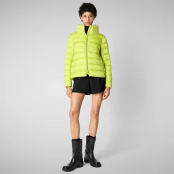 Women's Animal free Puffer Jacket Elsie in Lichen Green
