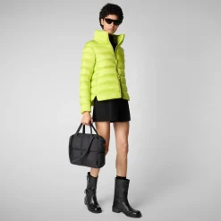 Women's Animal free Puffer Jacket Elsie in Lichen Green