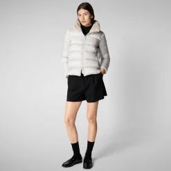 Women's animal free Puffer jacket mei in fog grey