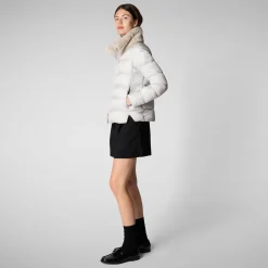 Women's animal free Puffer jacket mei in fog grey