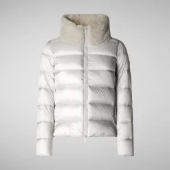 Women's animal free Puffer jacket mei in fog grey