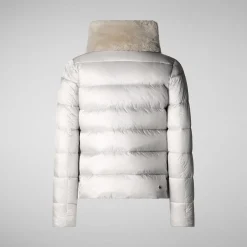 Women's animal free Puffer jacket mei in fog grey