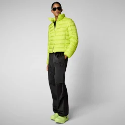 Women's animal free Puffer jacket Liana in lichen green