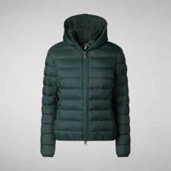 Women's  animal free Puffer jacket Ethel in green black