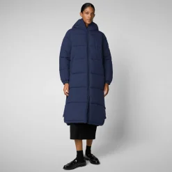 WoMen's animal free Puffer jacket Halesia in navy blue