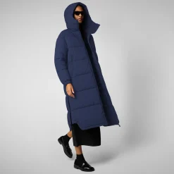 WoMen's animal free Puffer jacket Halesia in navy blue