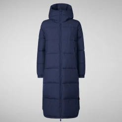 WoMen's animal free Puffer jacket Halesia in navy blue