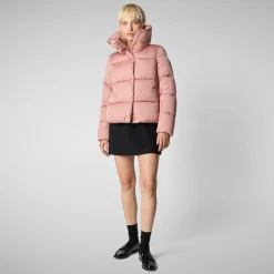 Women's animal free Puffer jacket Felicity in MISTY ROSE