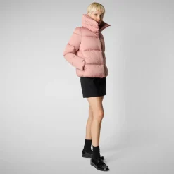 Women's animal free Puffer jacket Felicity in MISTY ROSE