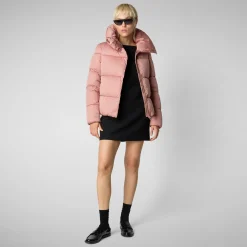 Women's animal free Puffer jacket Felicity in MISTY ROSE