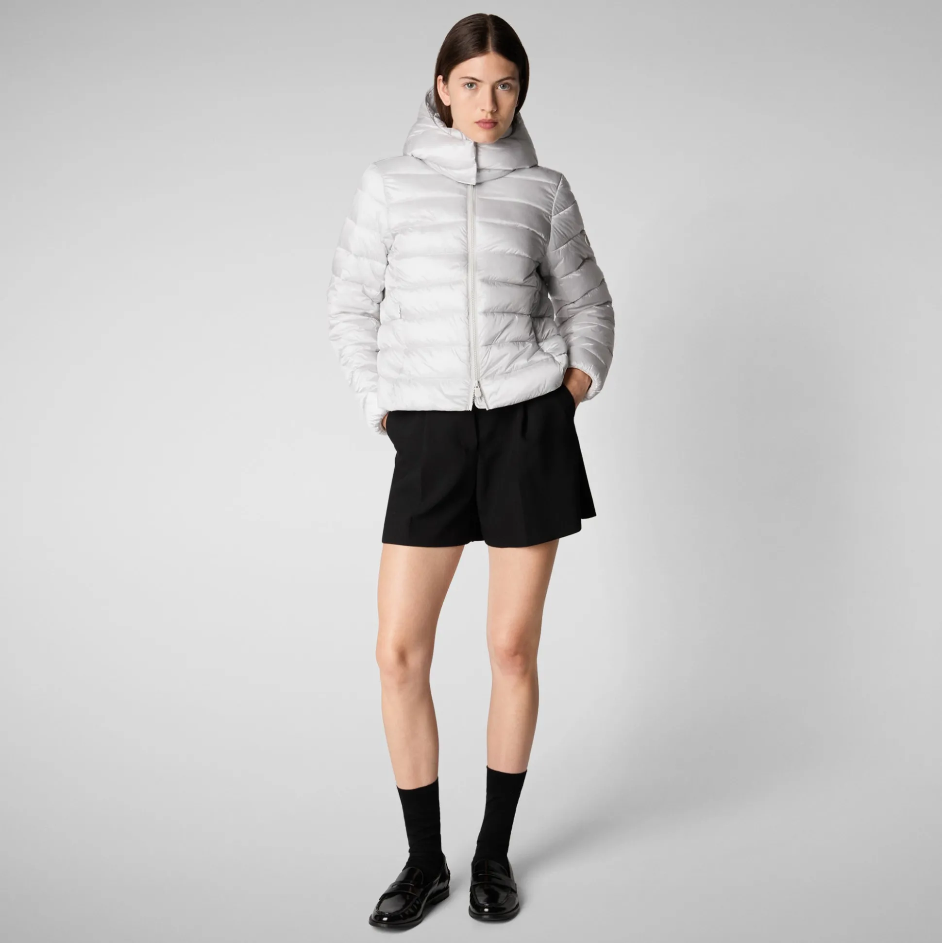 Women's animal free Puffer jacket Liana in fog grey