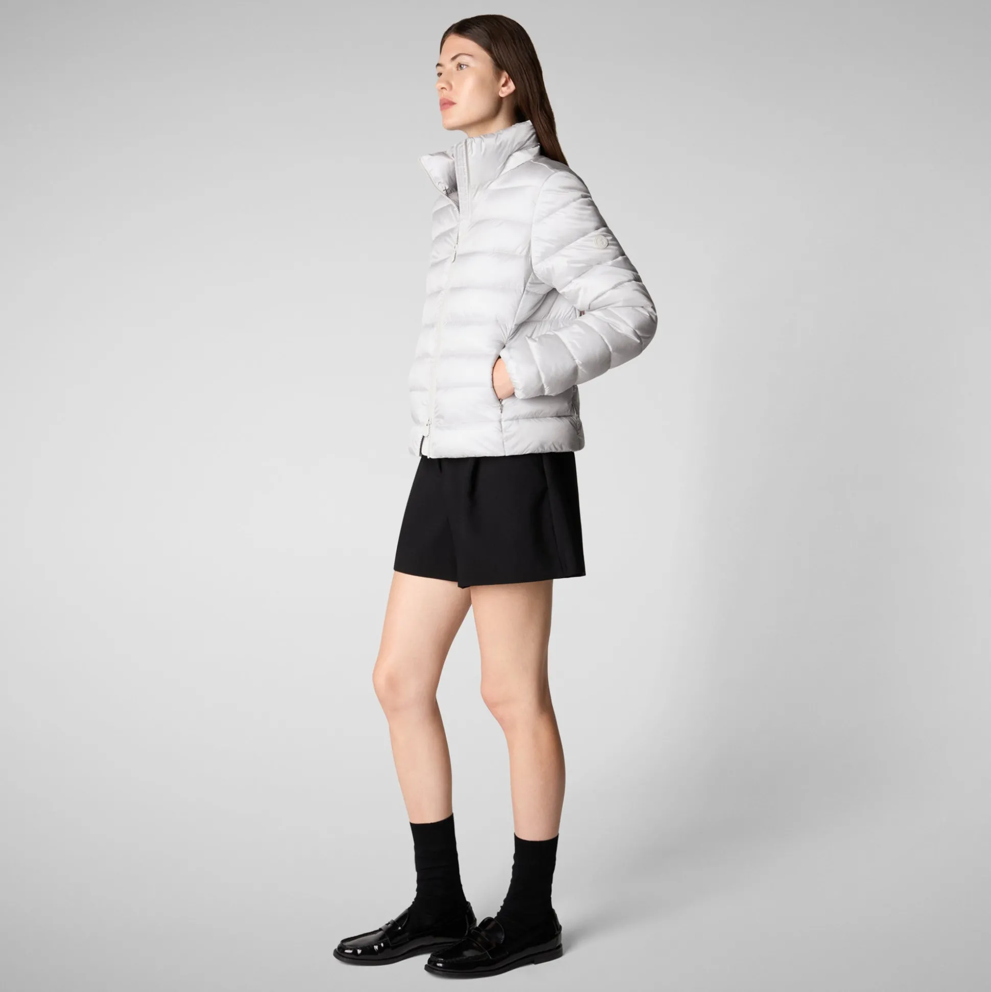 Women's animal free Puffer jacket Liana in fog grey