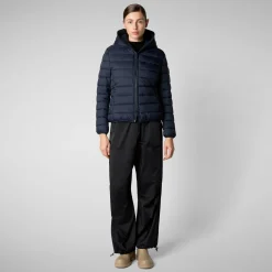 Women's animal free Puffer jacket Ethel in blue black