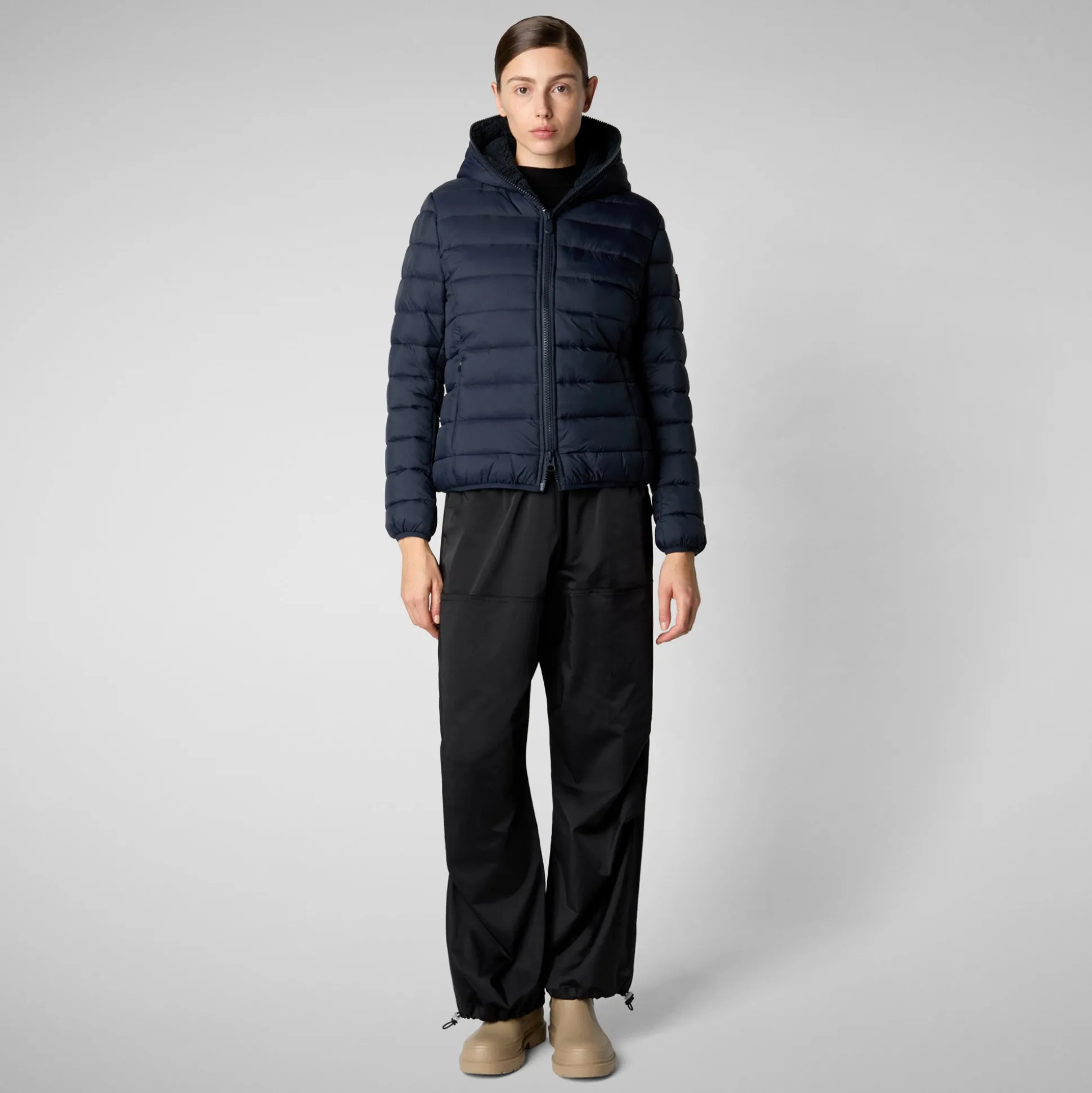 Women's animal free Puffer jacket Ethel in blue black