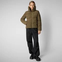 Women's Animal free Puffer Jacket Annika in Husk Green
